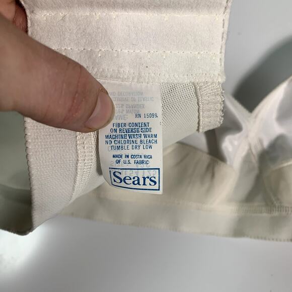 SOLD VTG Sears Bra Size 42C Off White Wire Free Wireless Full Coverage Wide - Picture 9 of 9